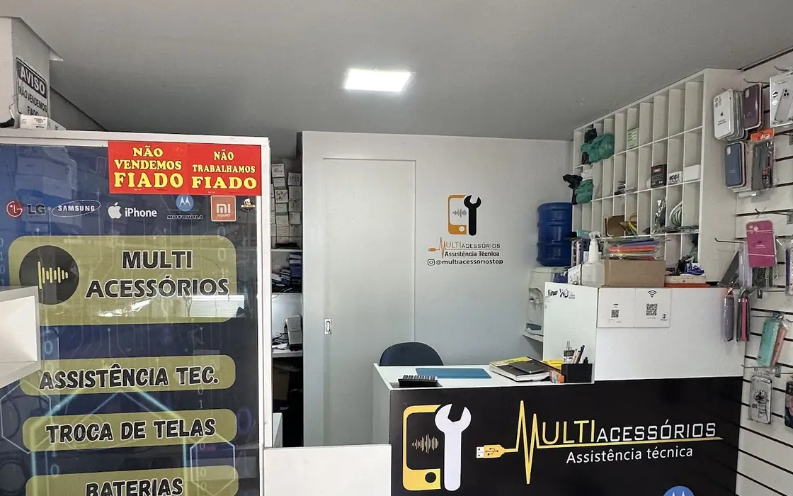 Balcão de atendimento da Multi Acessórios